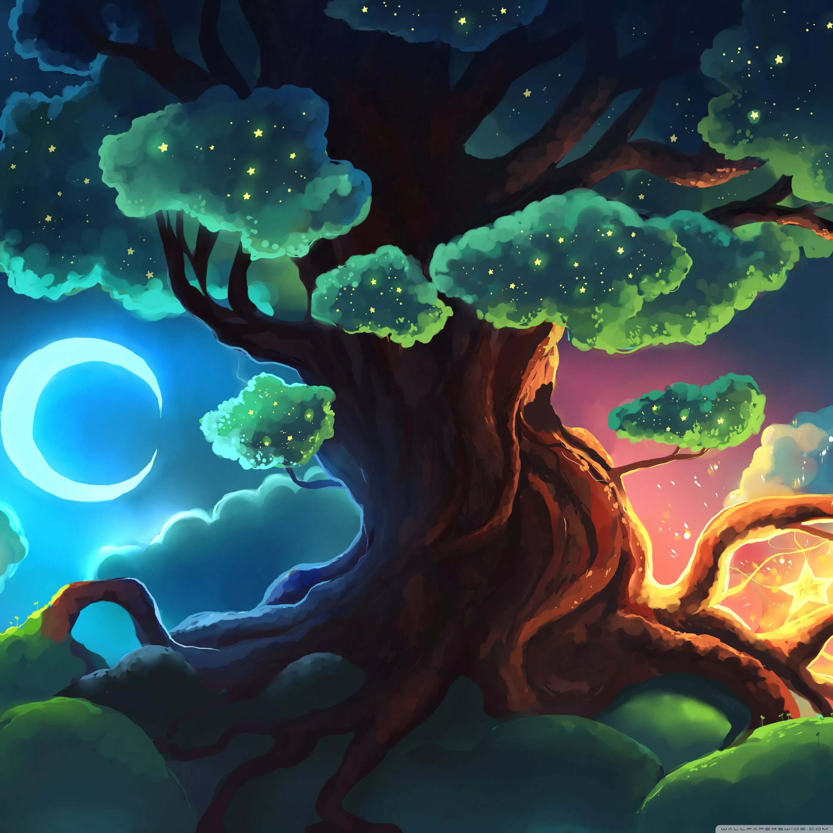 Magical Tree Fantasy Art Ultra HD
