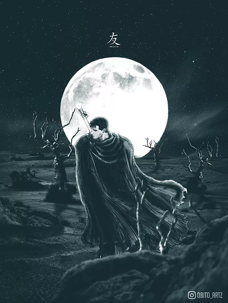 Guts, berserk, animeart, kentaro, fan art, manga, mangart, anime, HD phone wallpaper