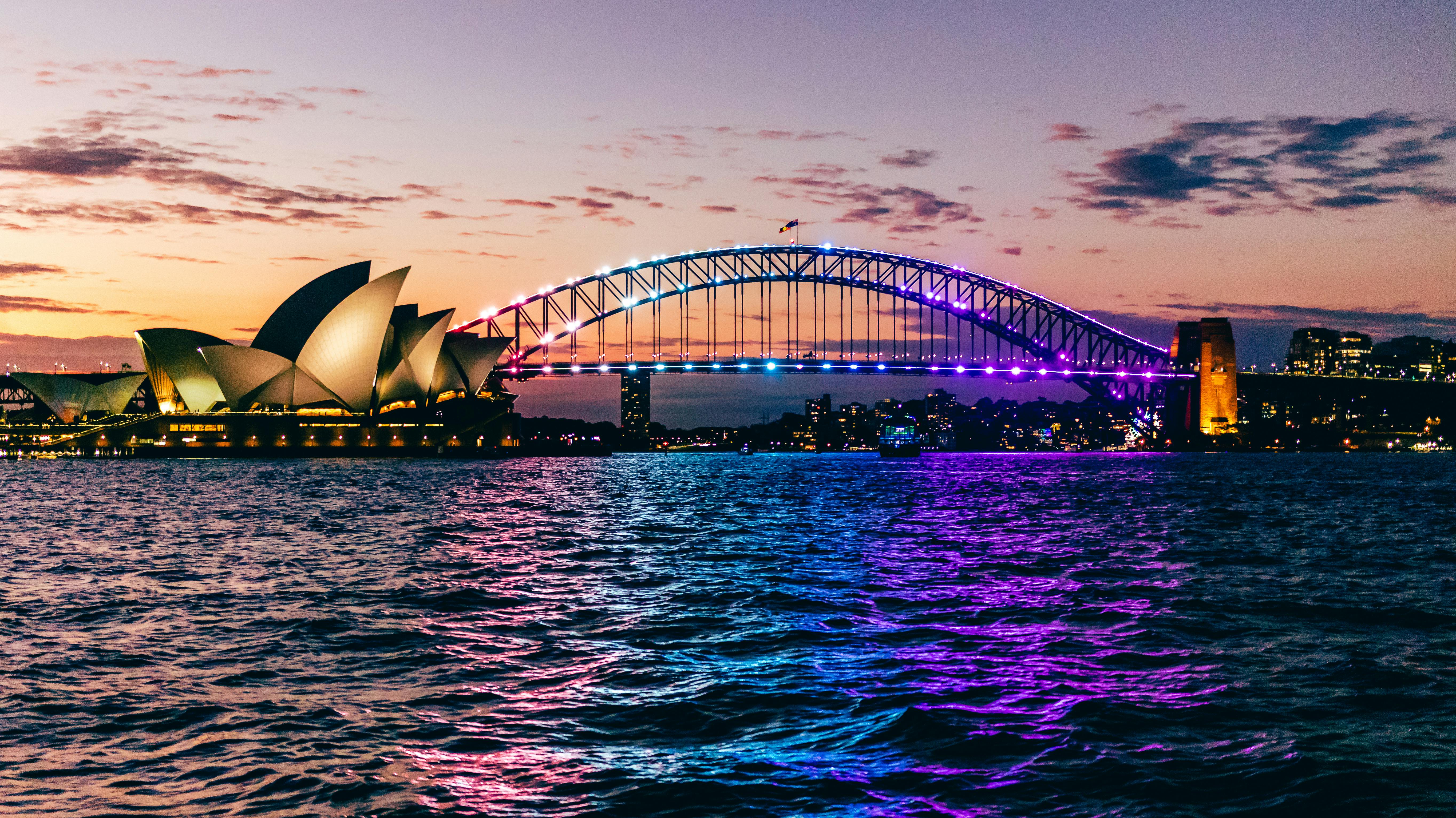 Illuminated Opera and Harbor Bridge