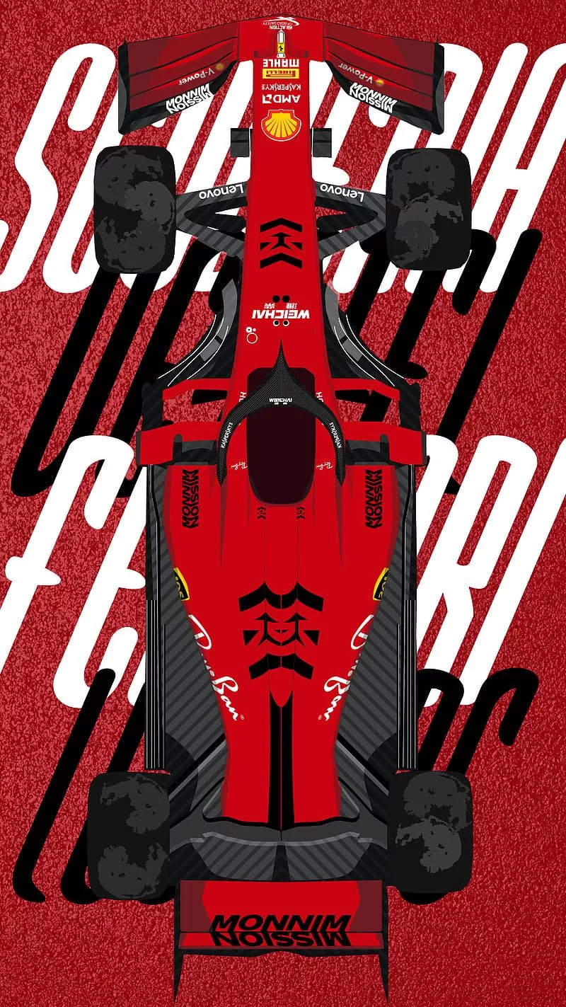 Scuderia Ferrari, red, art, car, vettel
