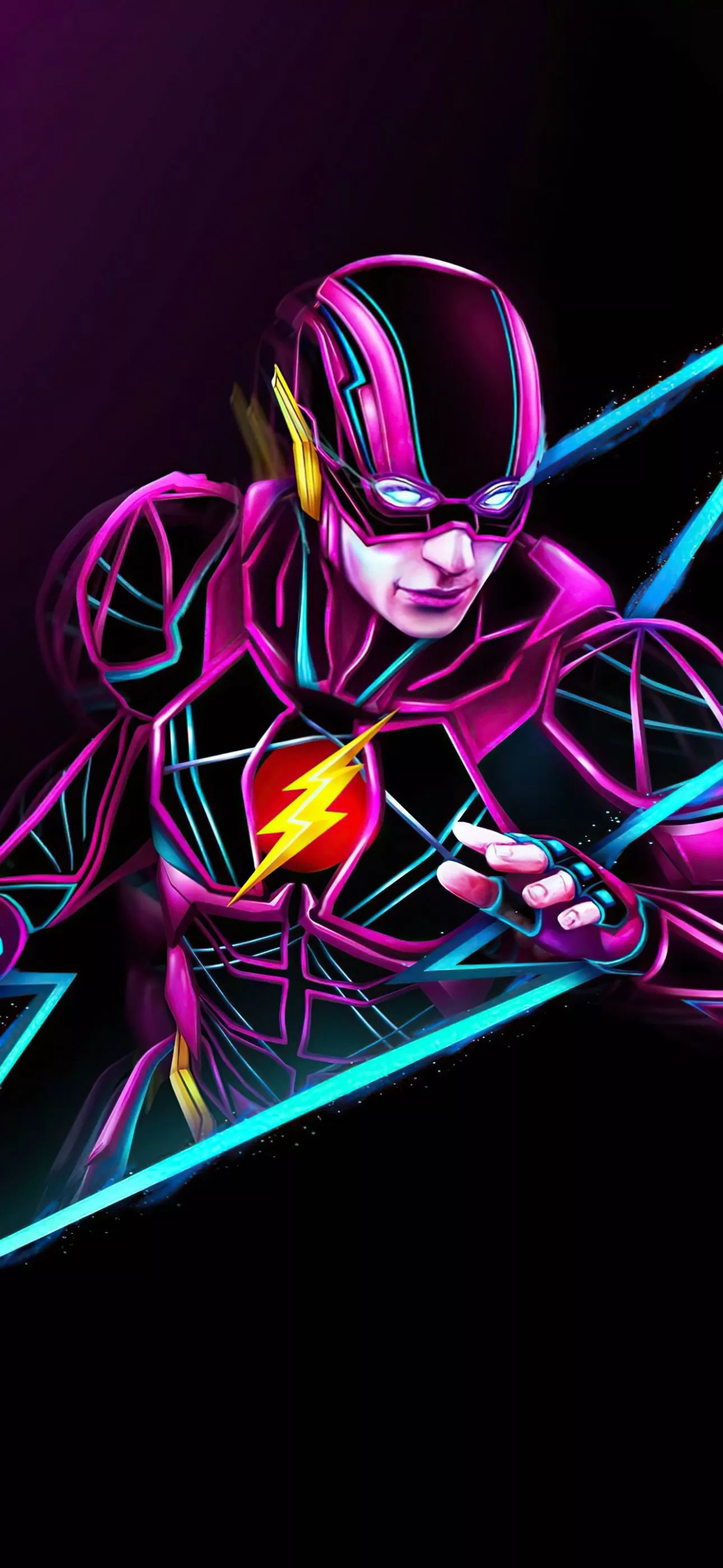 The Flash Wallpaper 4K, Neon art