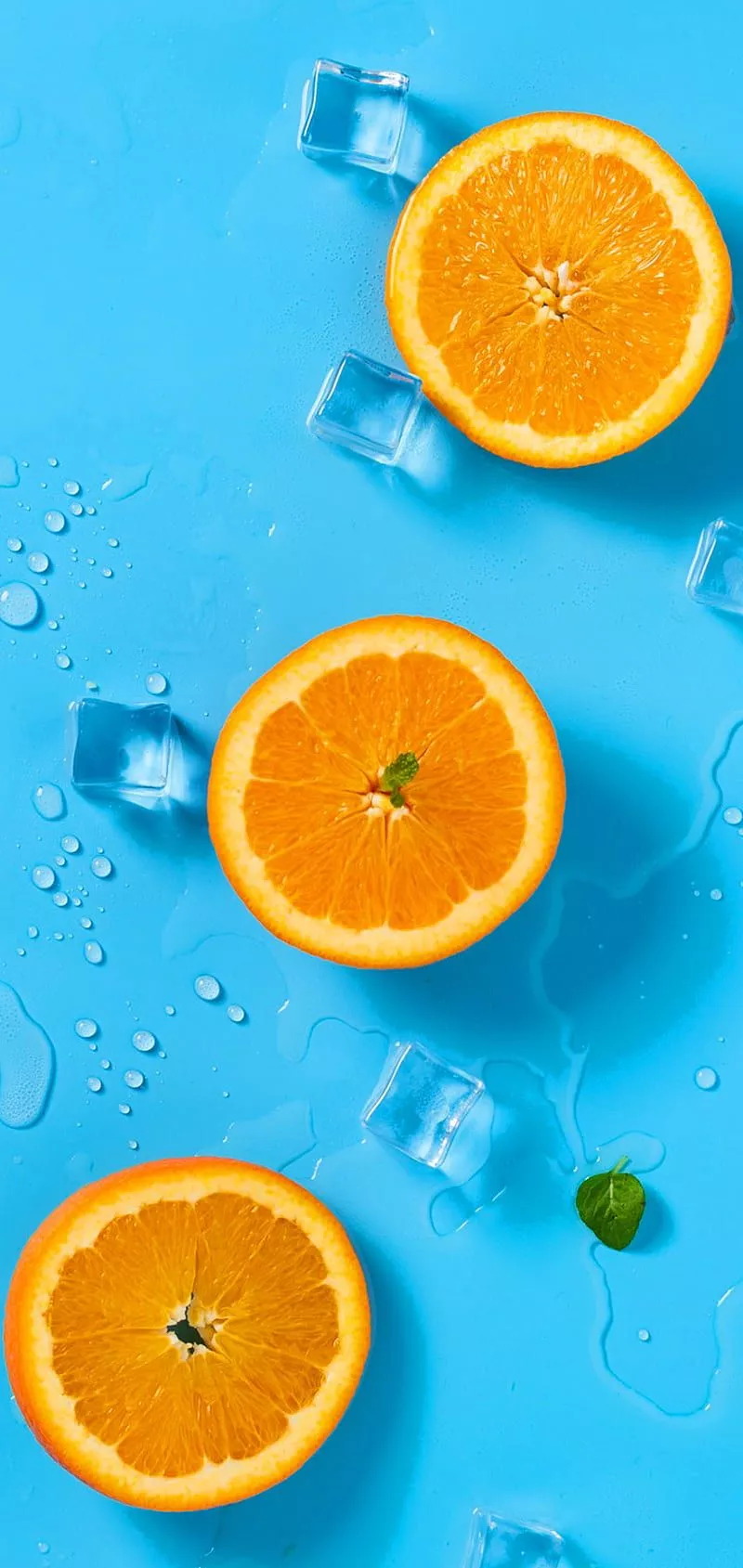 Oranges, blue, fruit, orange, HD phone