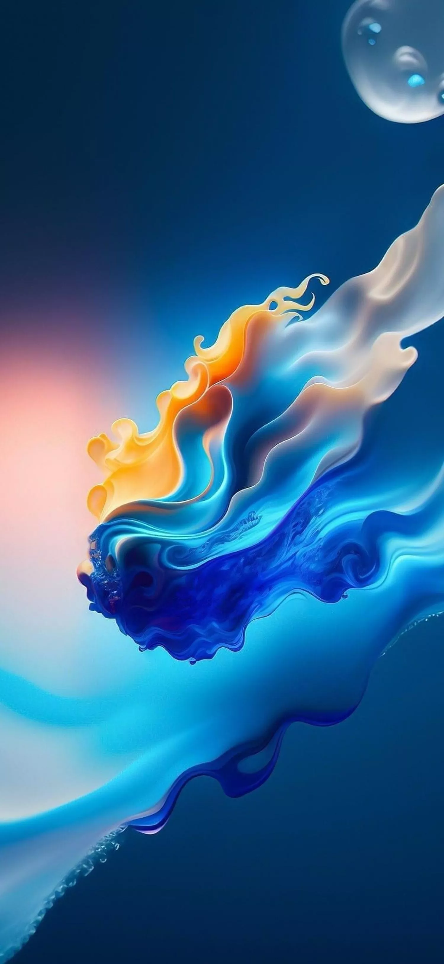 Blue Orange Smoke Samsung Wallpaper