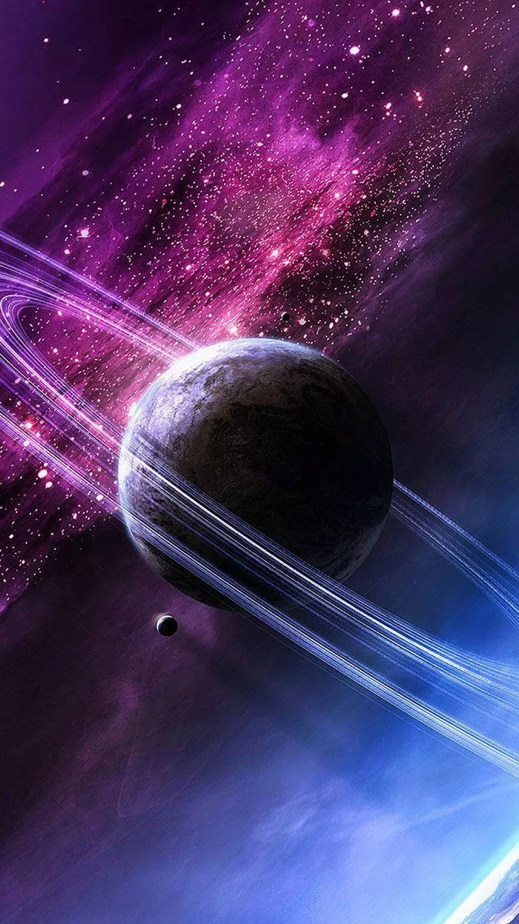 Saturn In Space iPhone Wallpaper