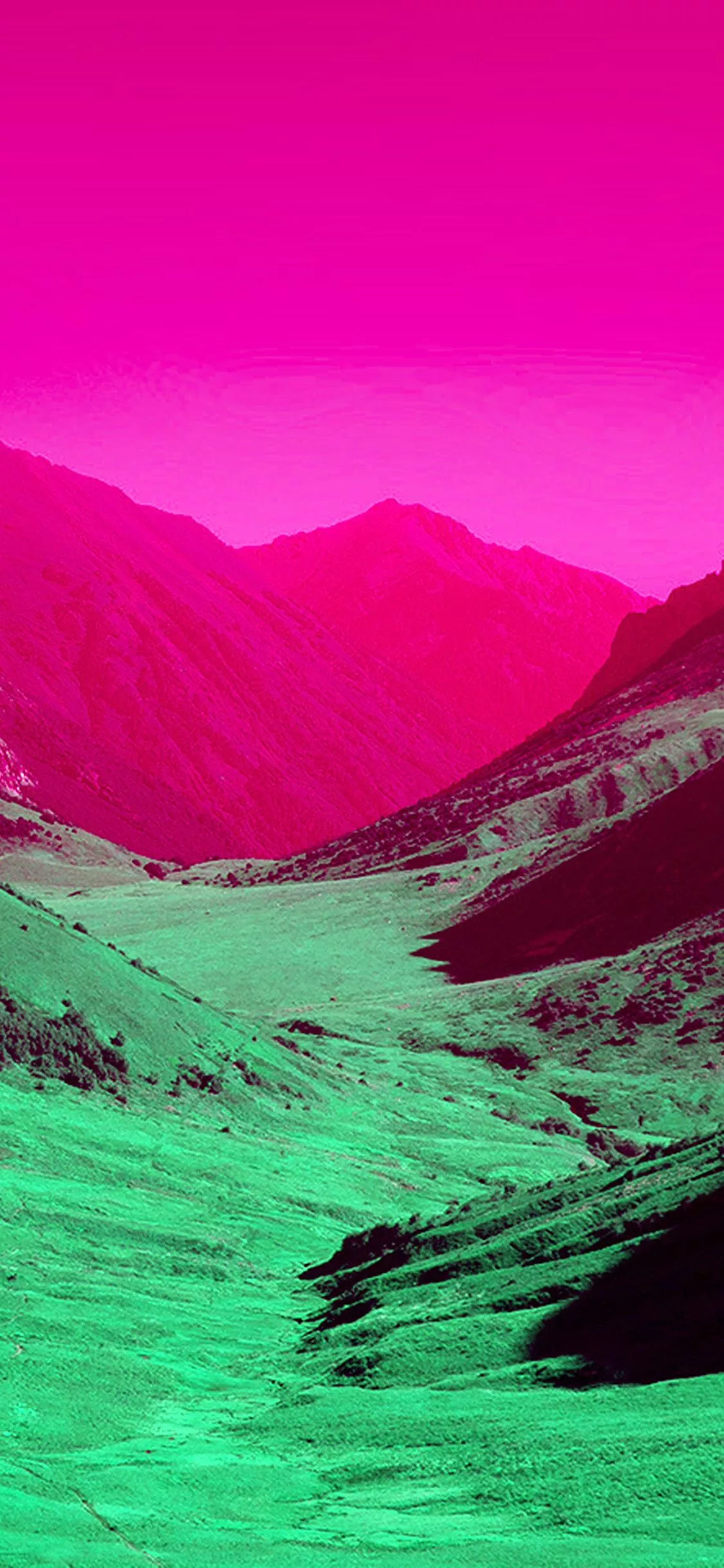 Pink Sky Mountain Art Art Wallpaper