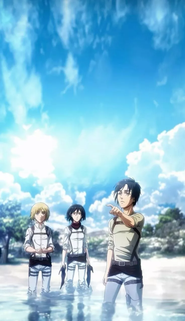 ۫ ☁︎ SNK wallpaper. eren Mikasa Armin ⋄♡