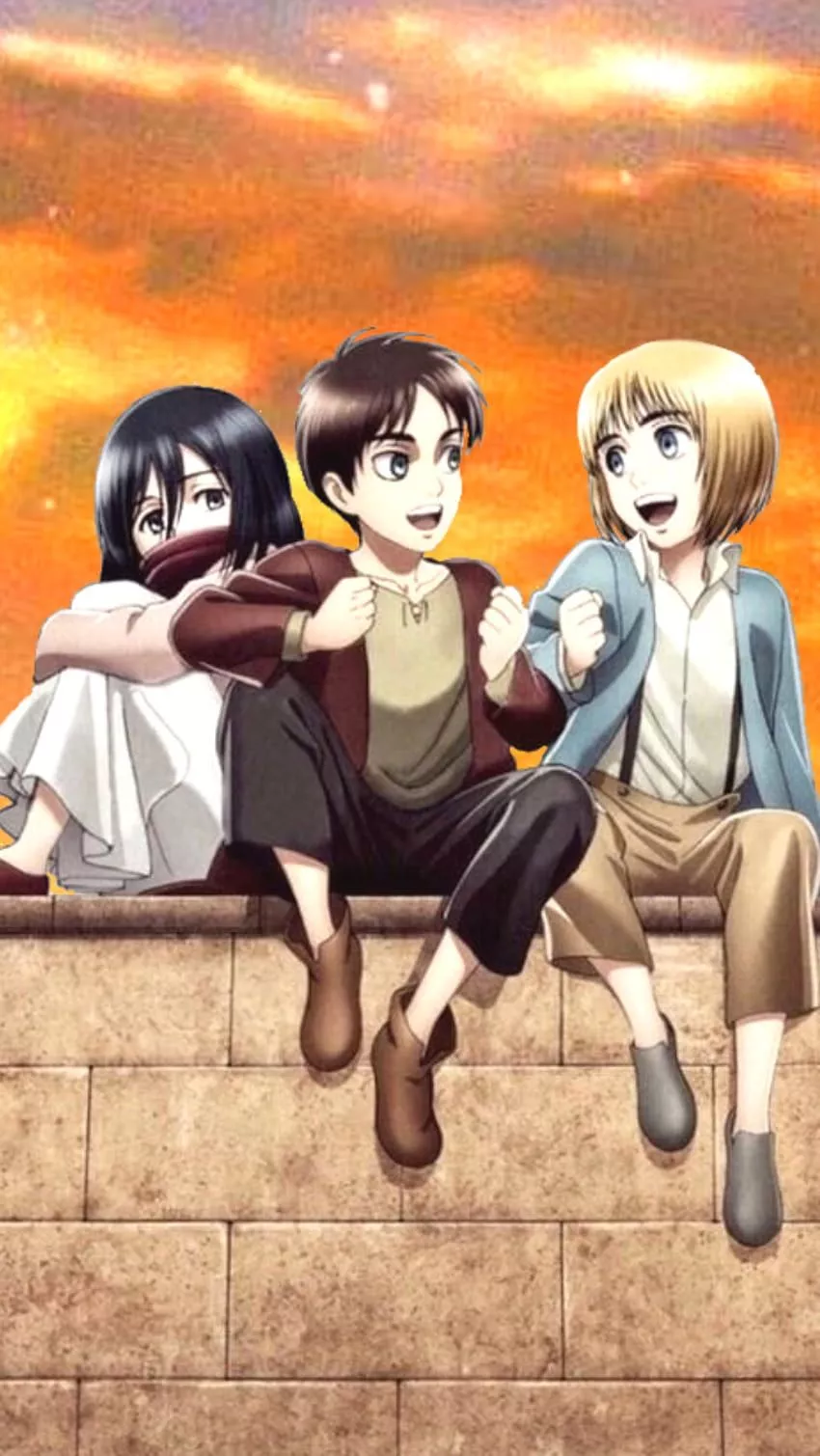 Aot Mikasa Armin Eren, Eren Yeagar, Attack on Titan, Eren Jeagar, Mikasa Ackerman, Armin Alert HD phone wallpaper