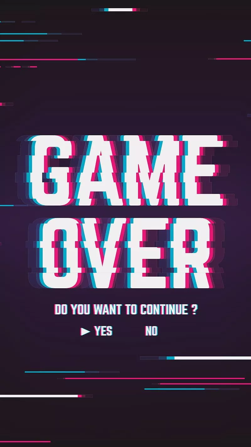 Game over, 3D, art, effect, glitch, HD
