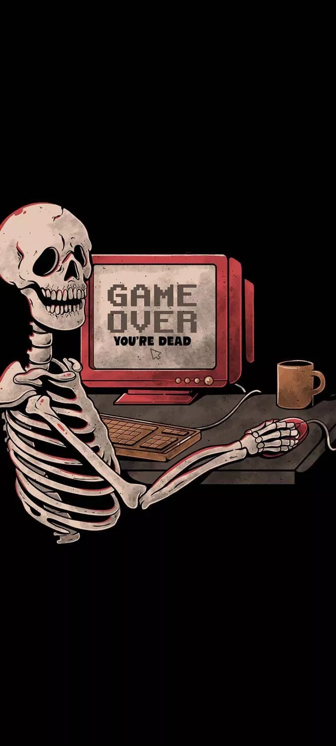 Game Over Skull iPhone Wallpaper HD