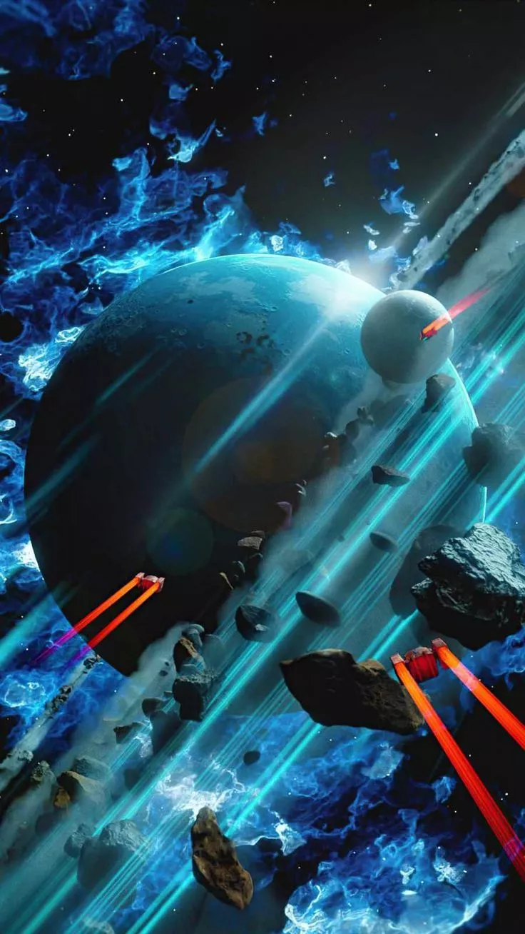 Aliens planet asteroids iPhone Wallpaper