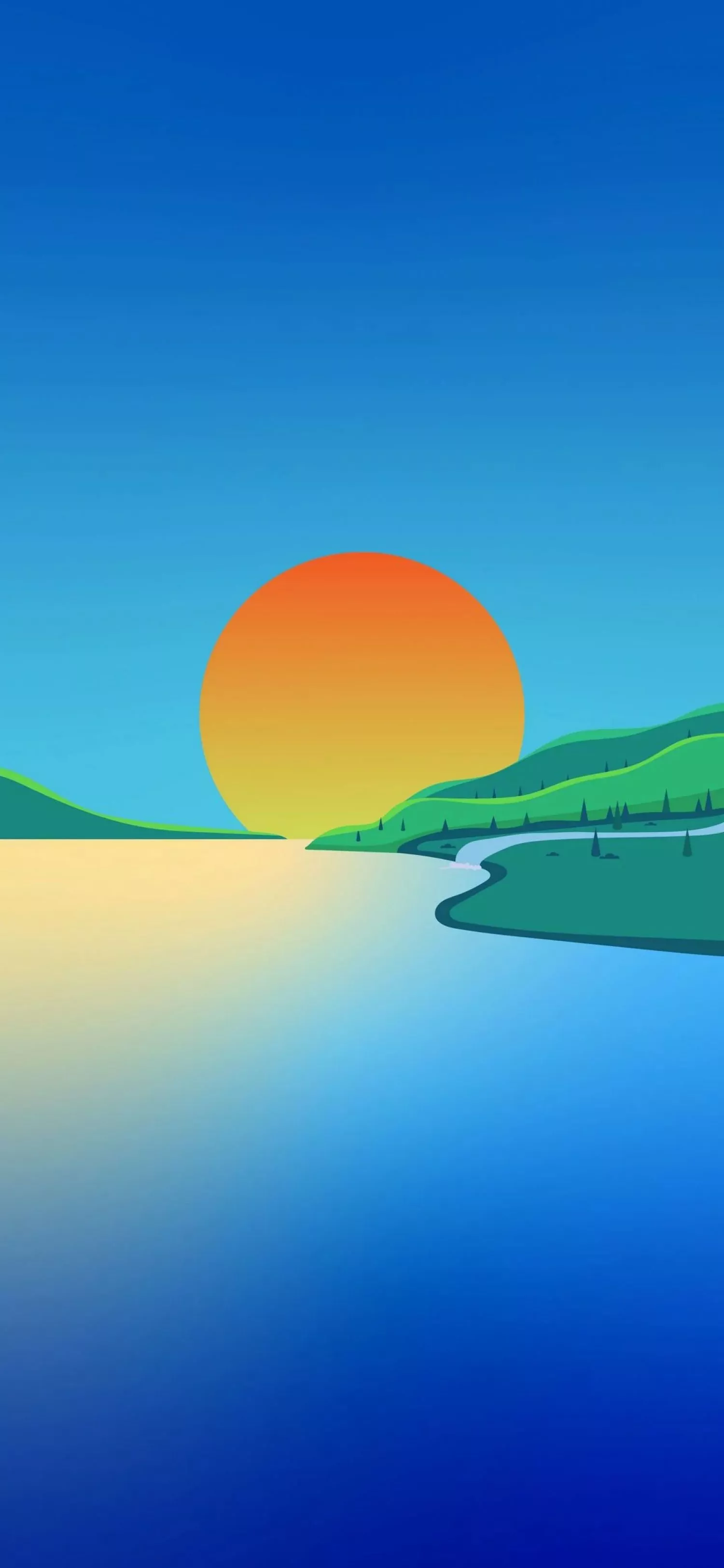 Minimal Art Serene Relaxed Sunset