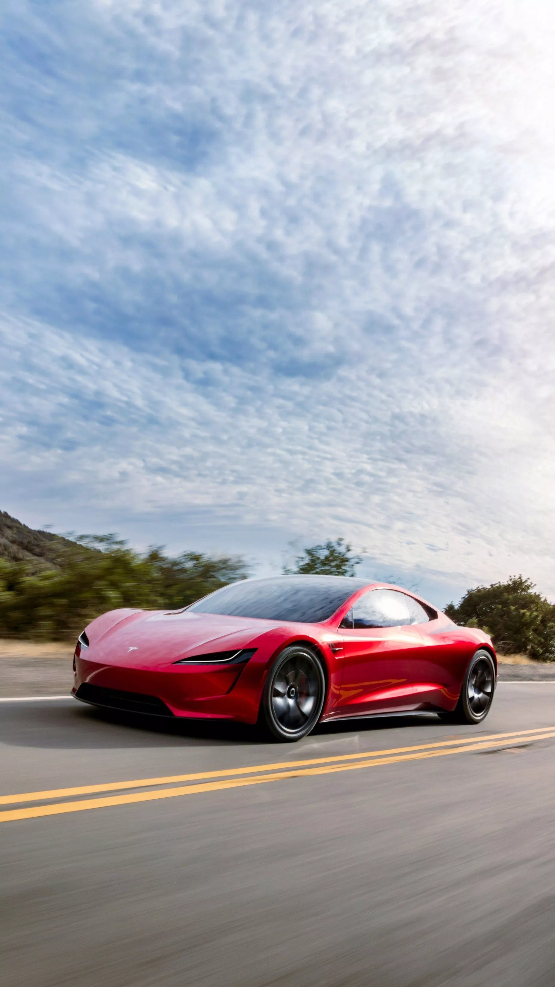Tesla Roadster phone wallpaper