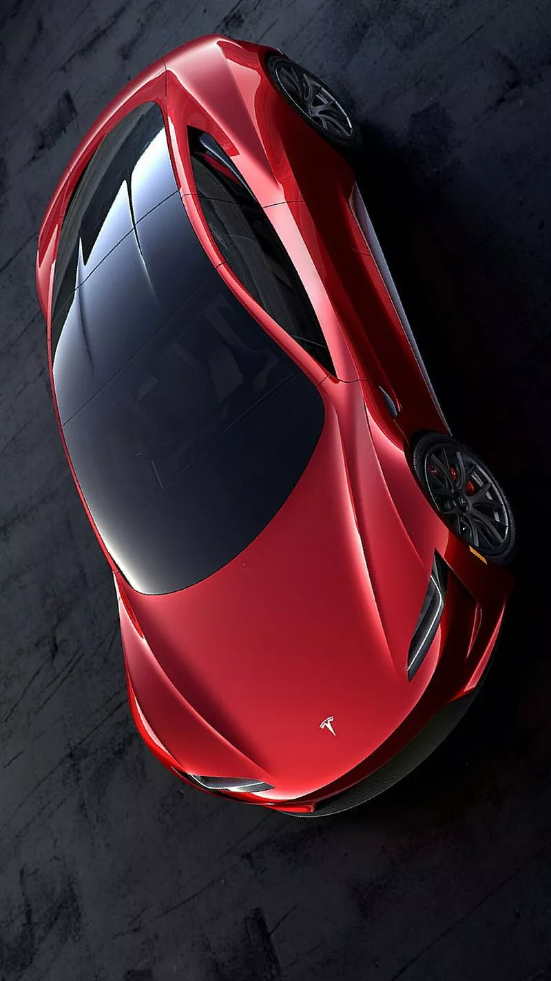 Electric Hypercar, tesla, roadster, red