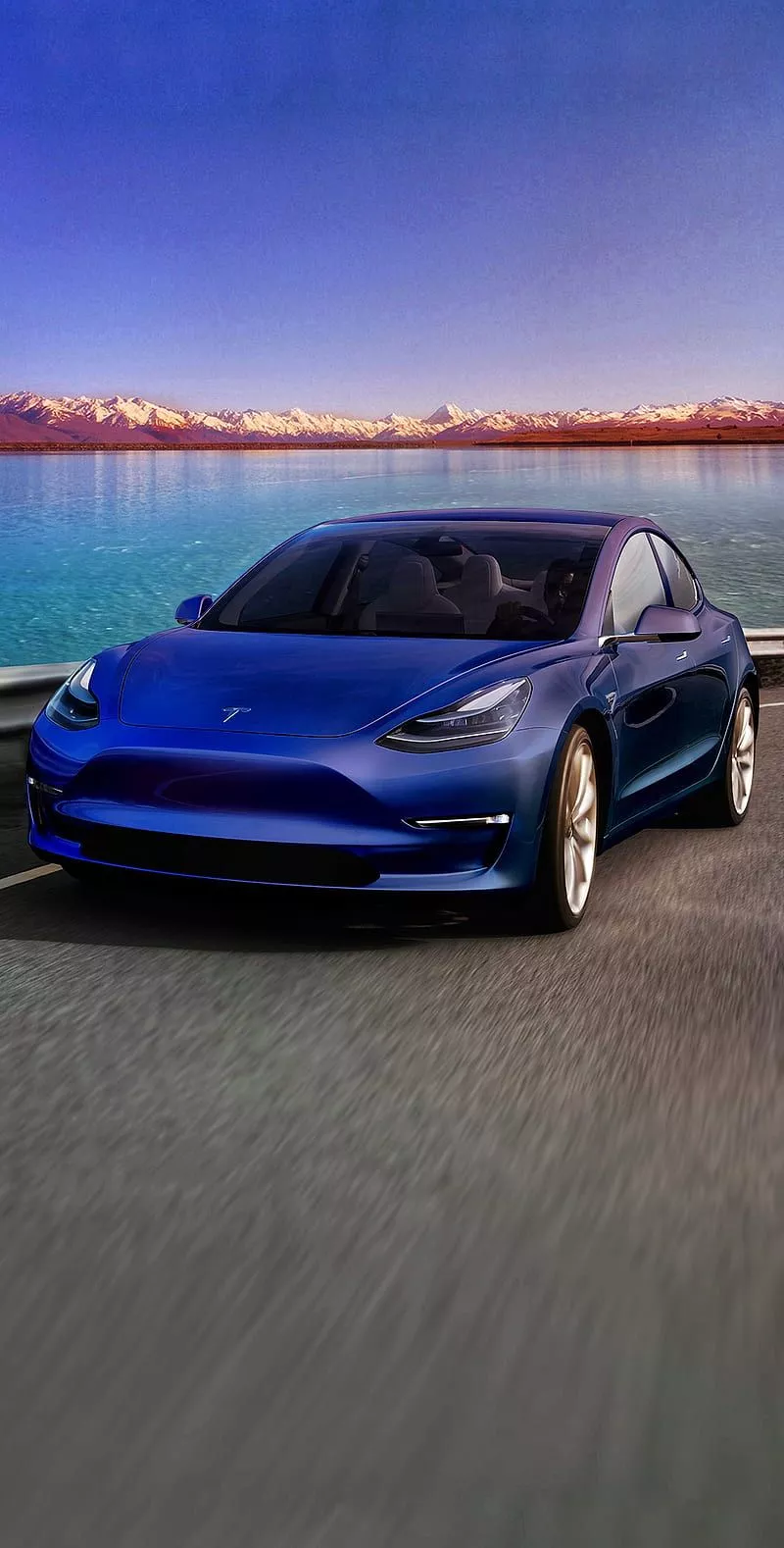 Tesla Model 3, bonito, blue, electric