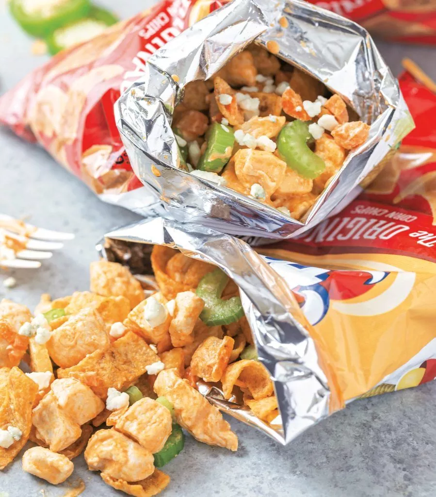 Buffalo Chicken Walking Tacos plus