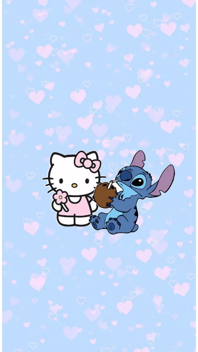 Cute hello kitty + stitch wallpaper!.. made by me. Hello kitty background, Hello kitty halloween wallpaper, Pink wallpaper hello kitty