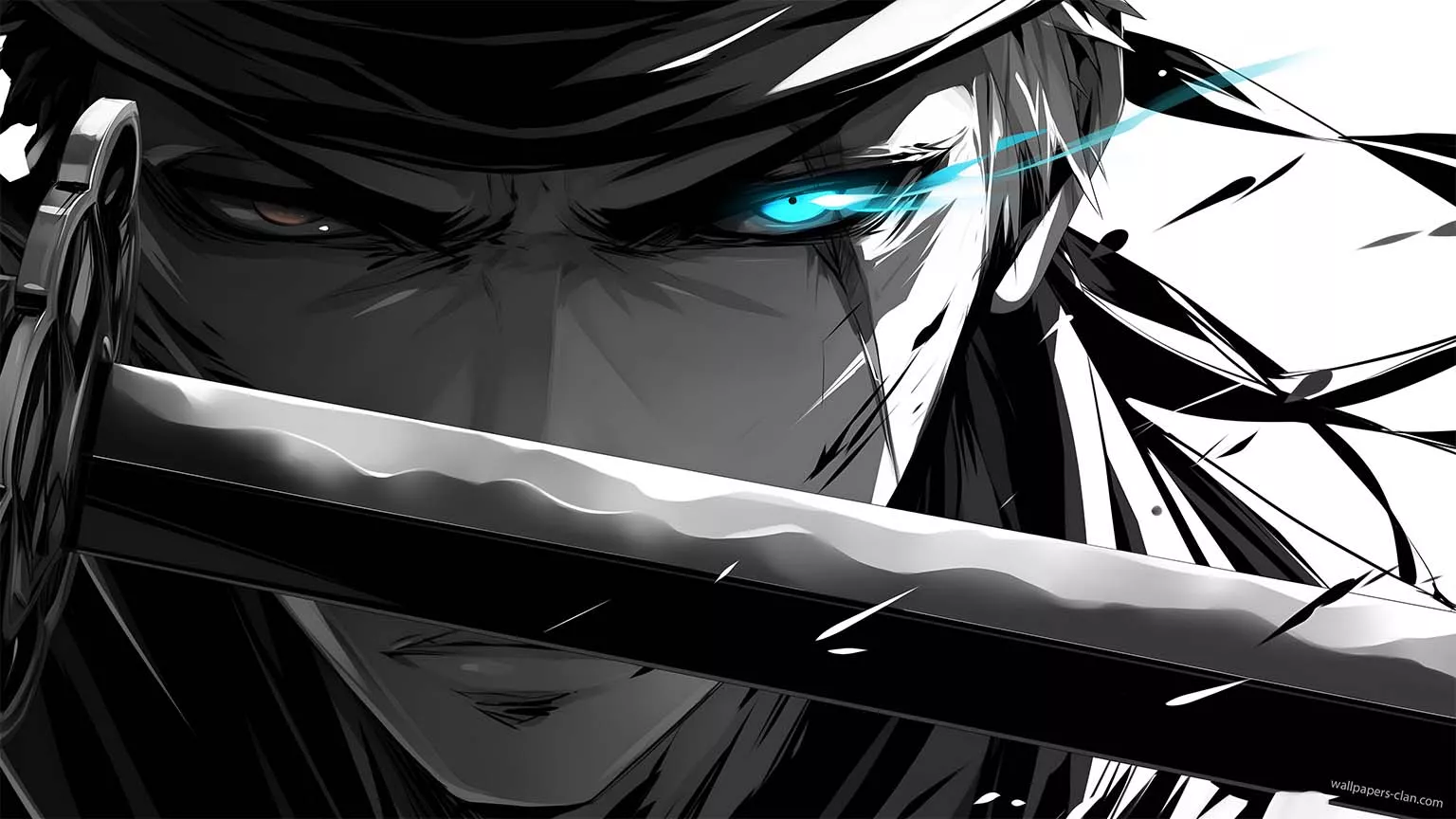 Black And White Zoro Anime Wallpaper 4K