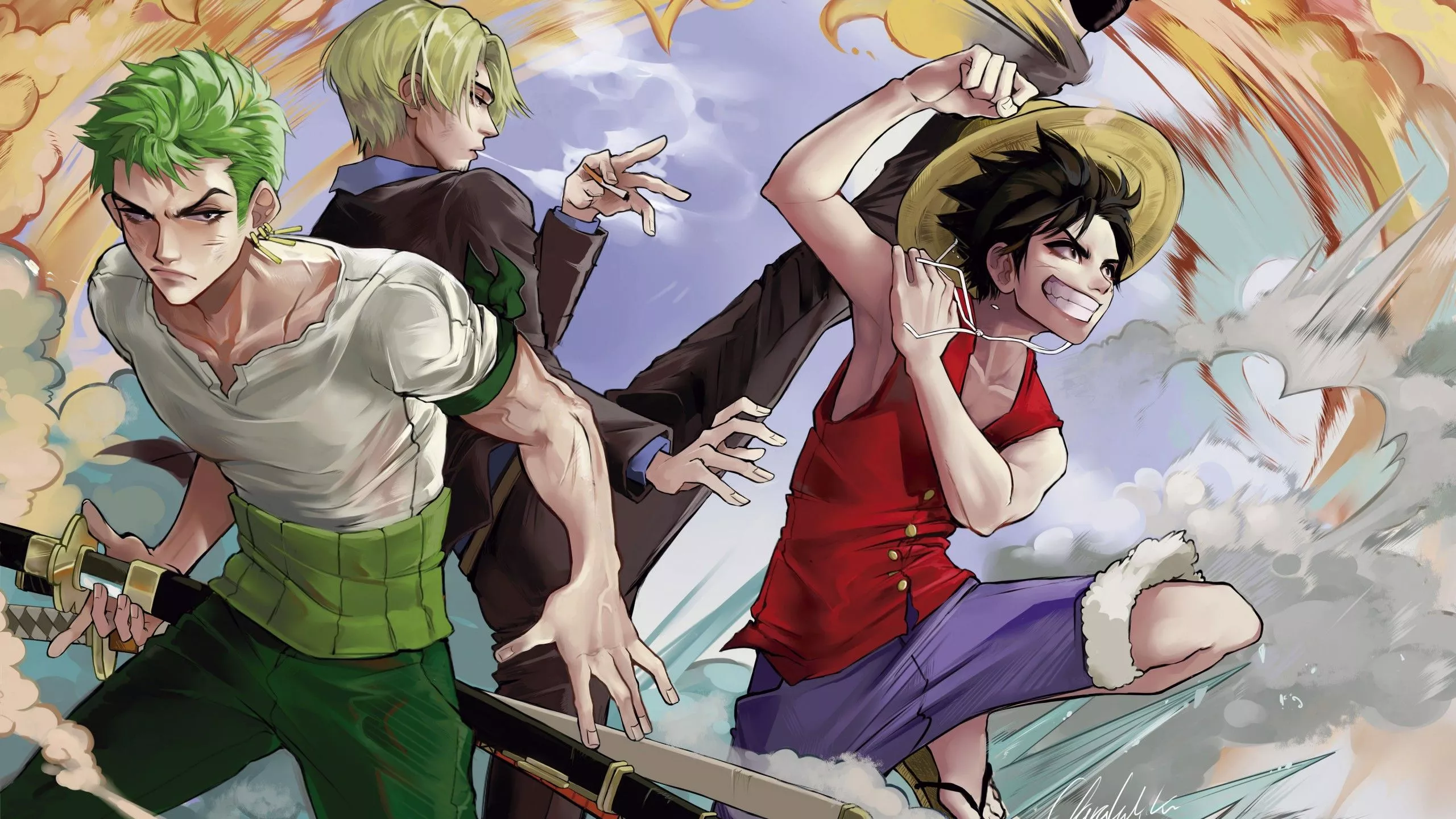 Monkey D. Luffy Roronoa Zoro Sanji 4K