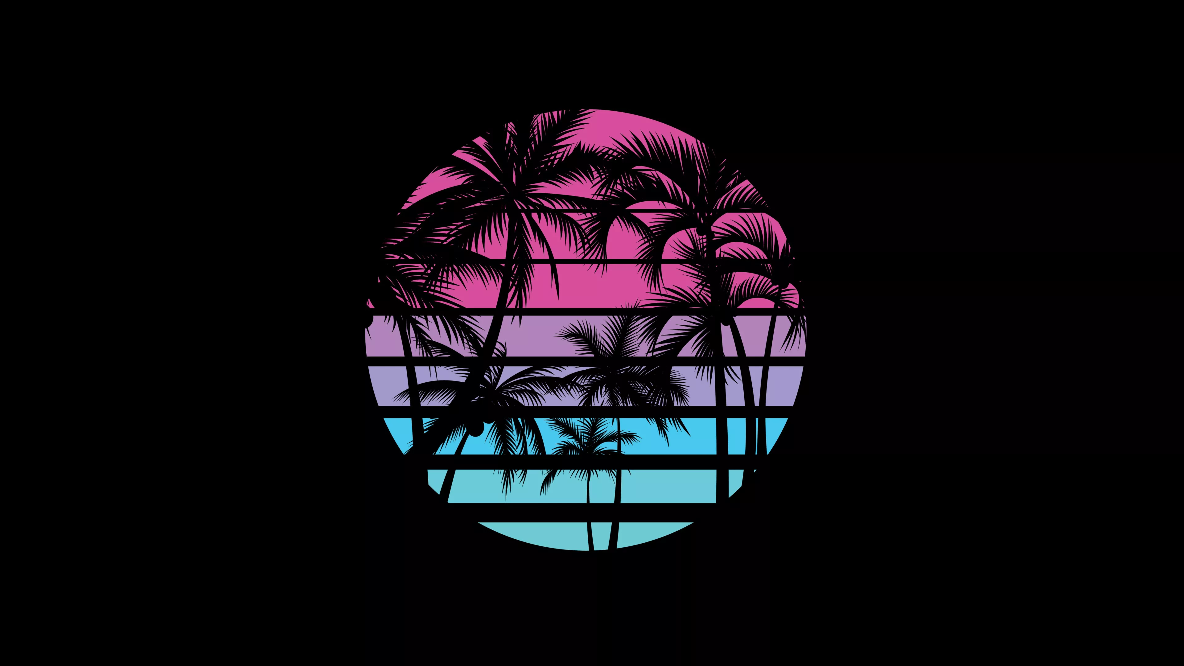 Synthwave Wallpaper 4K, Nostalgic, Palm