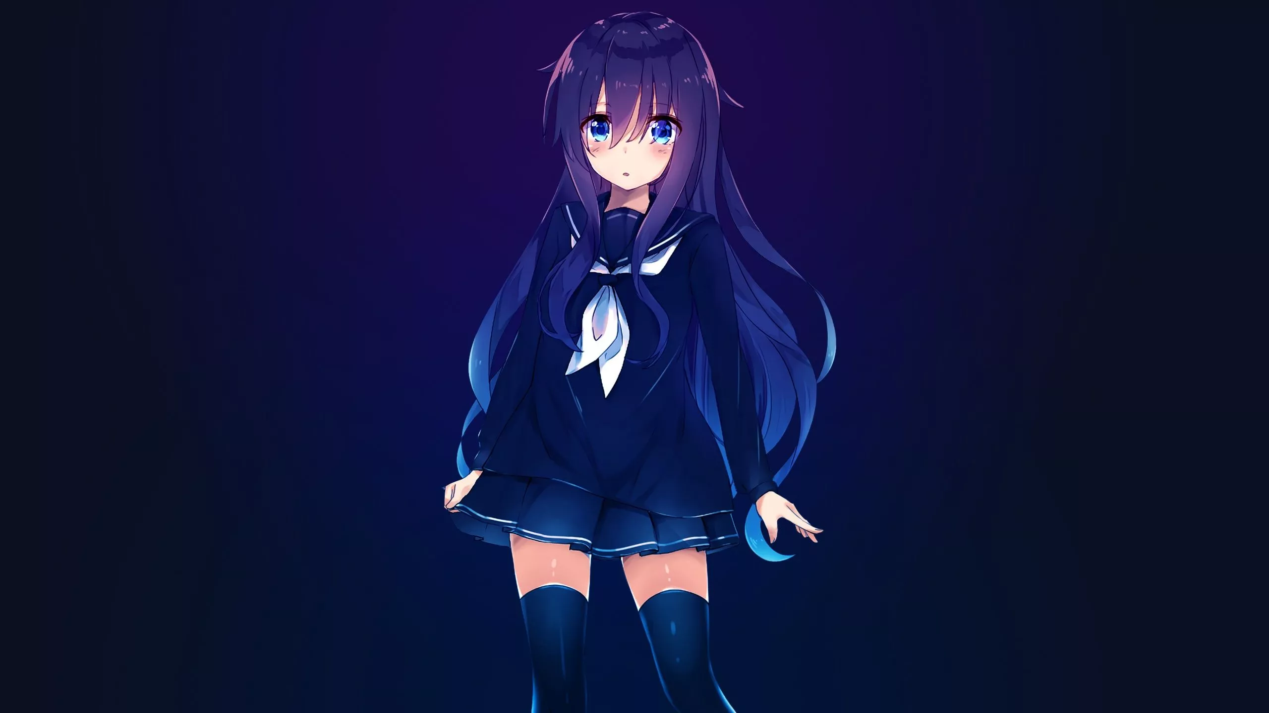 Akatsuki Wallpaper 4K, Anime girl, Dark