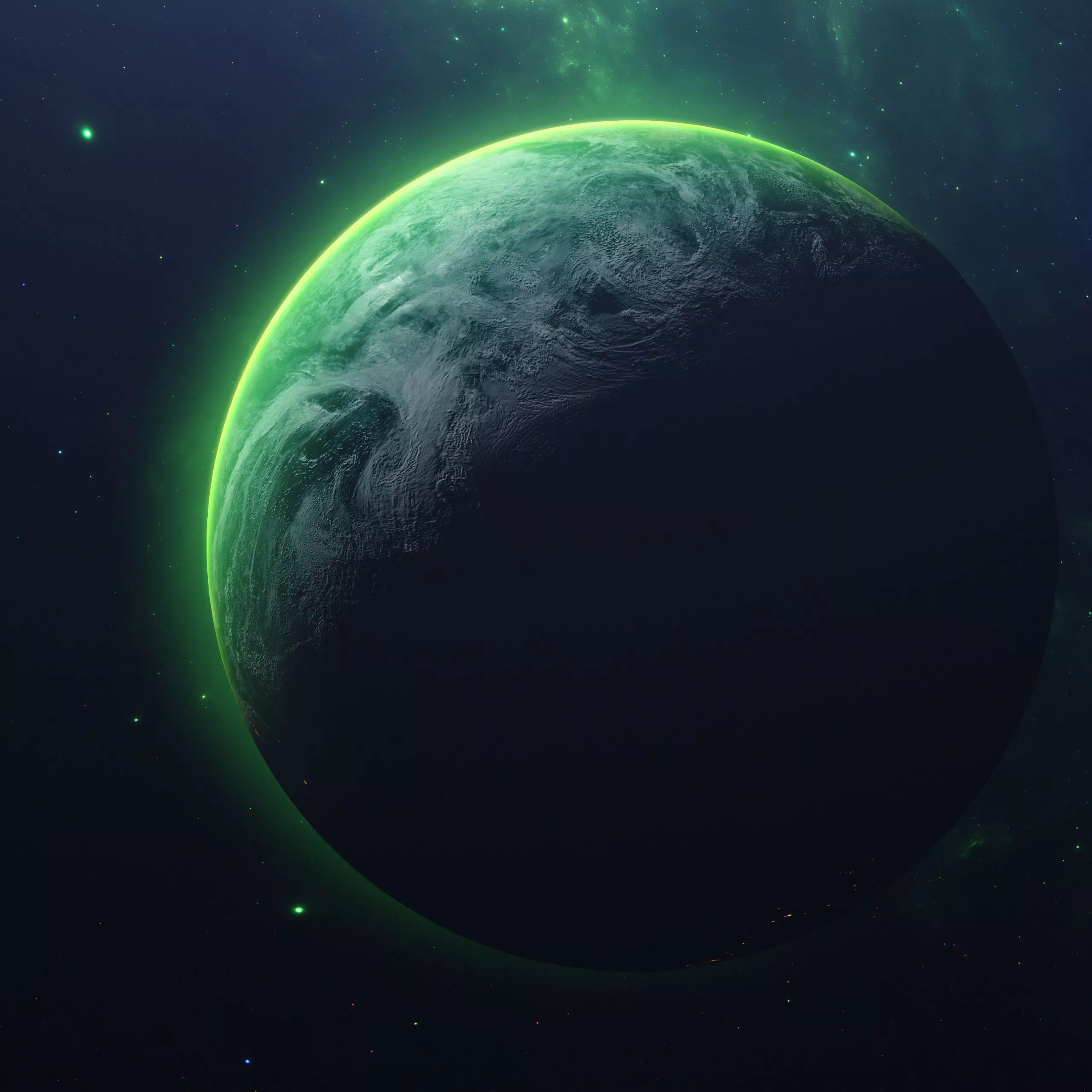 Green planet Wallpaper 4K, Orbit, Outer
