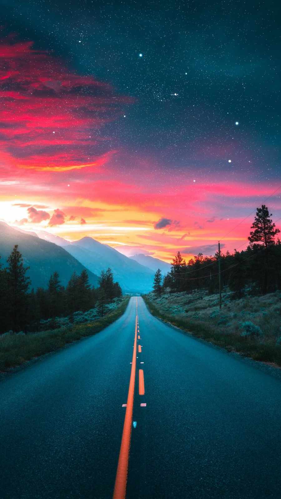 Scenery Road iPhone Wallpaper