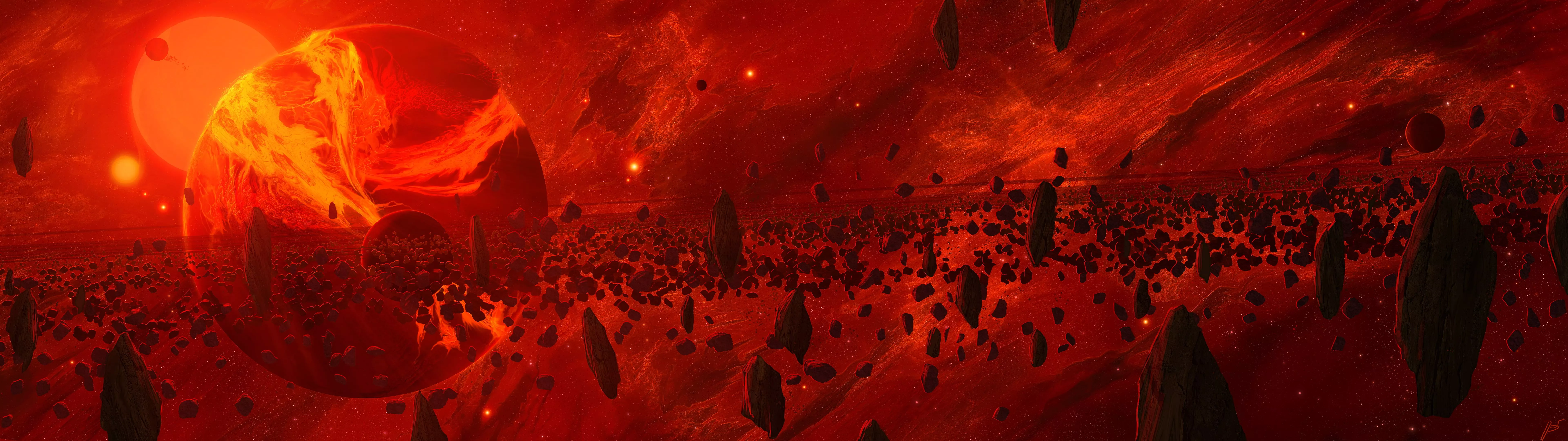 dual display, dual monitors, 8K, space