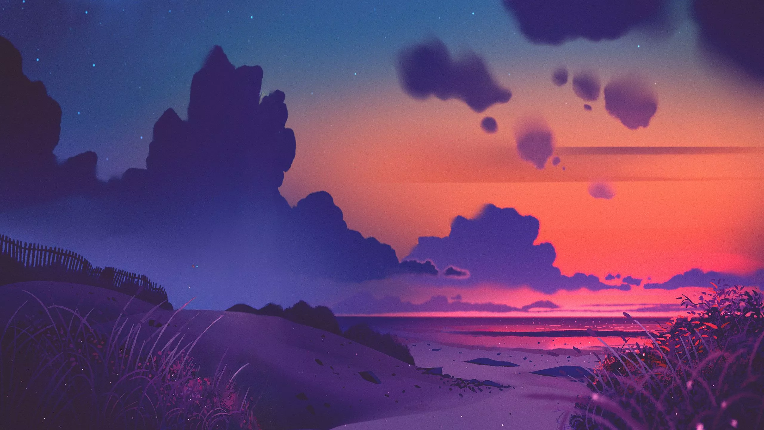 Beach Night HD Wallpaper, HD Artist 4K
