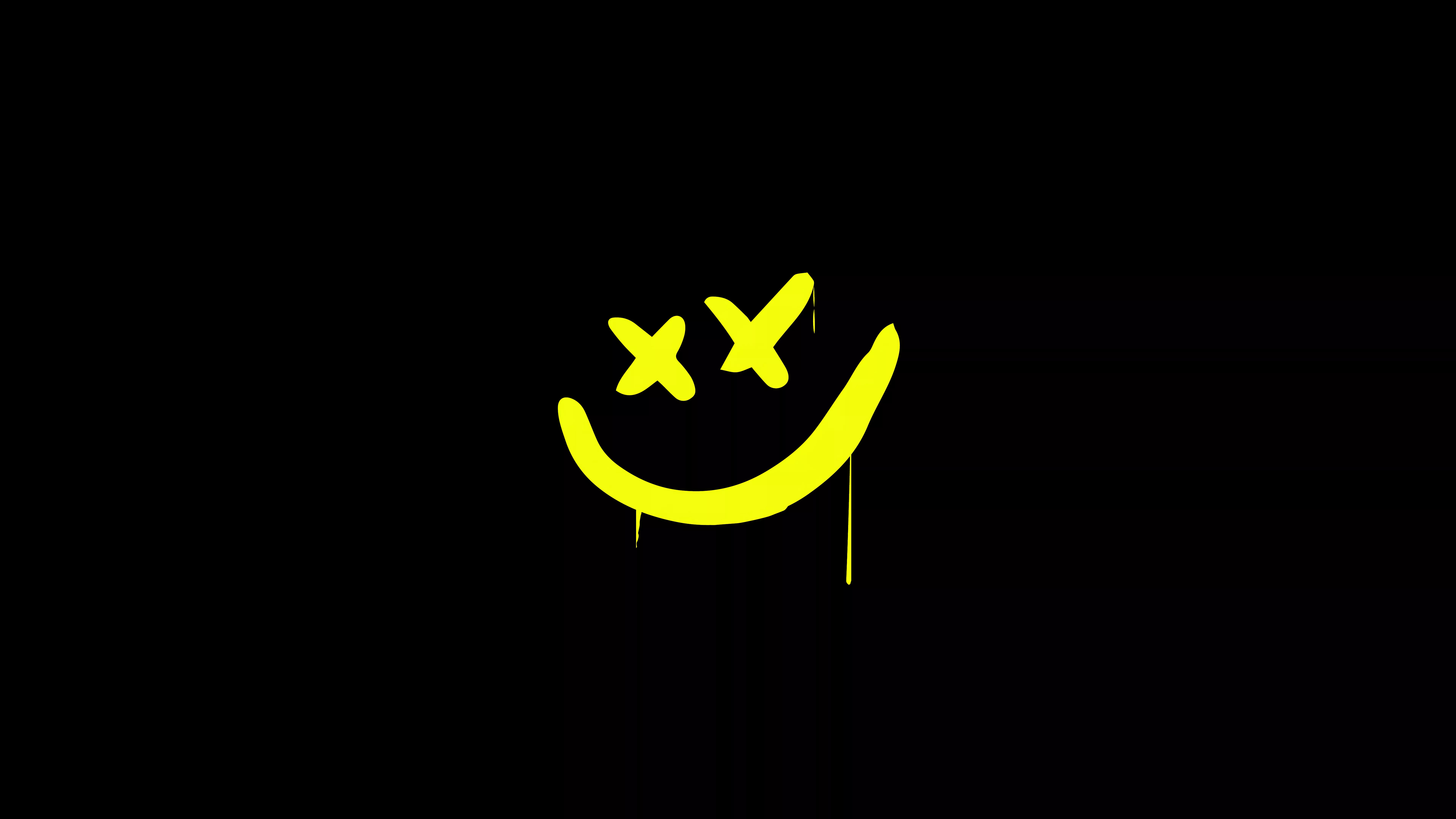 Drippy smiley Wallpaper 4K, Yellow