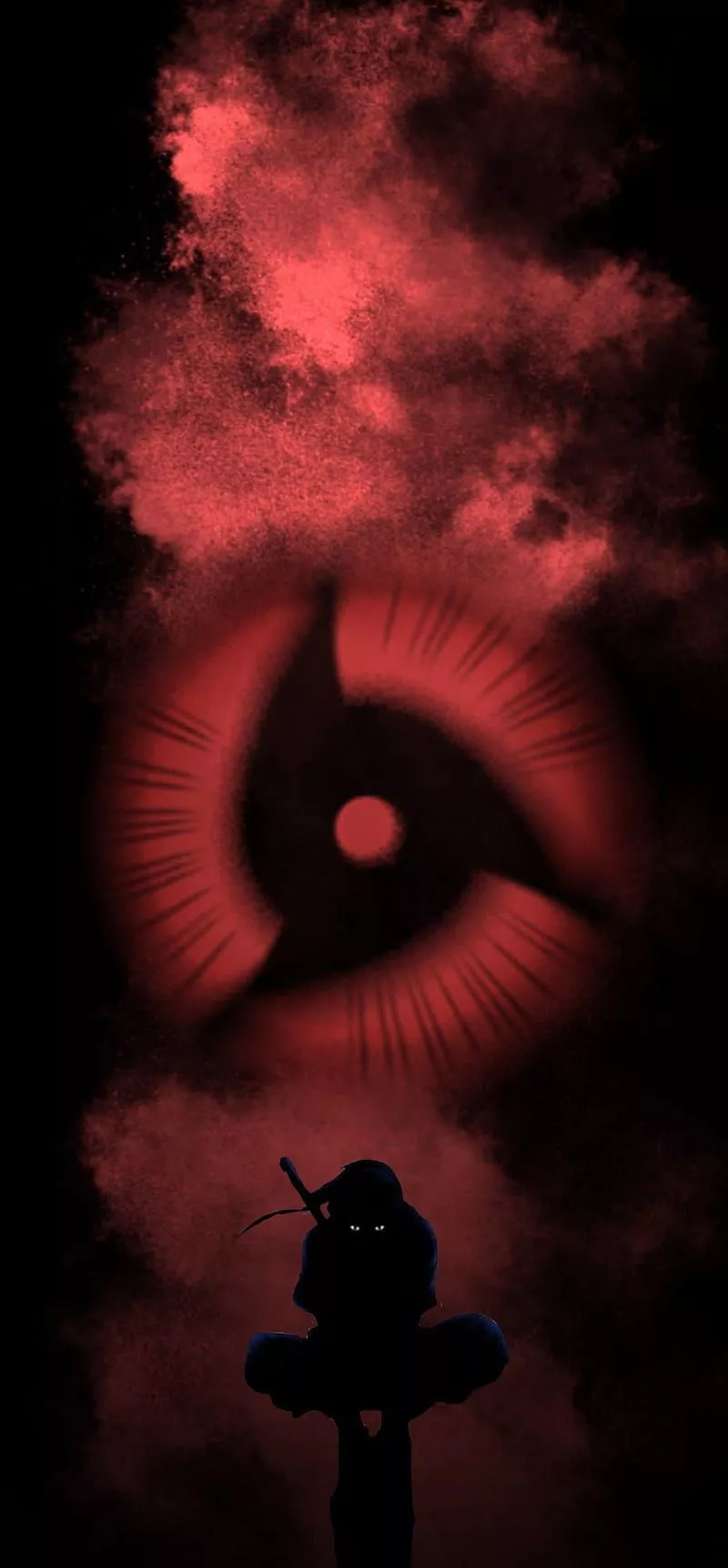 Itachi sharingan, red, black, uchiha, anime, HD phone wallpaper