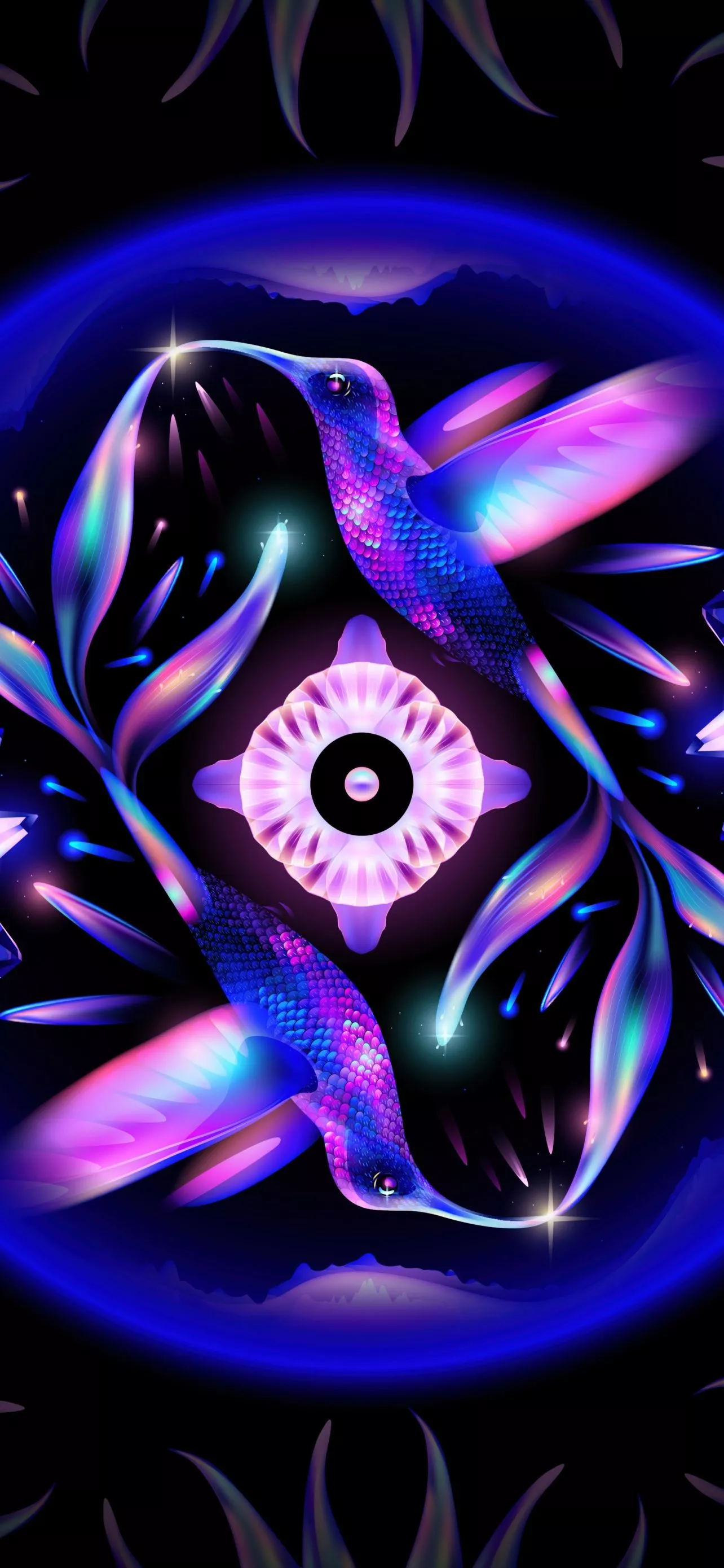 Parallel Wallpaper 4K, Symmetry, Glowing