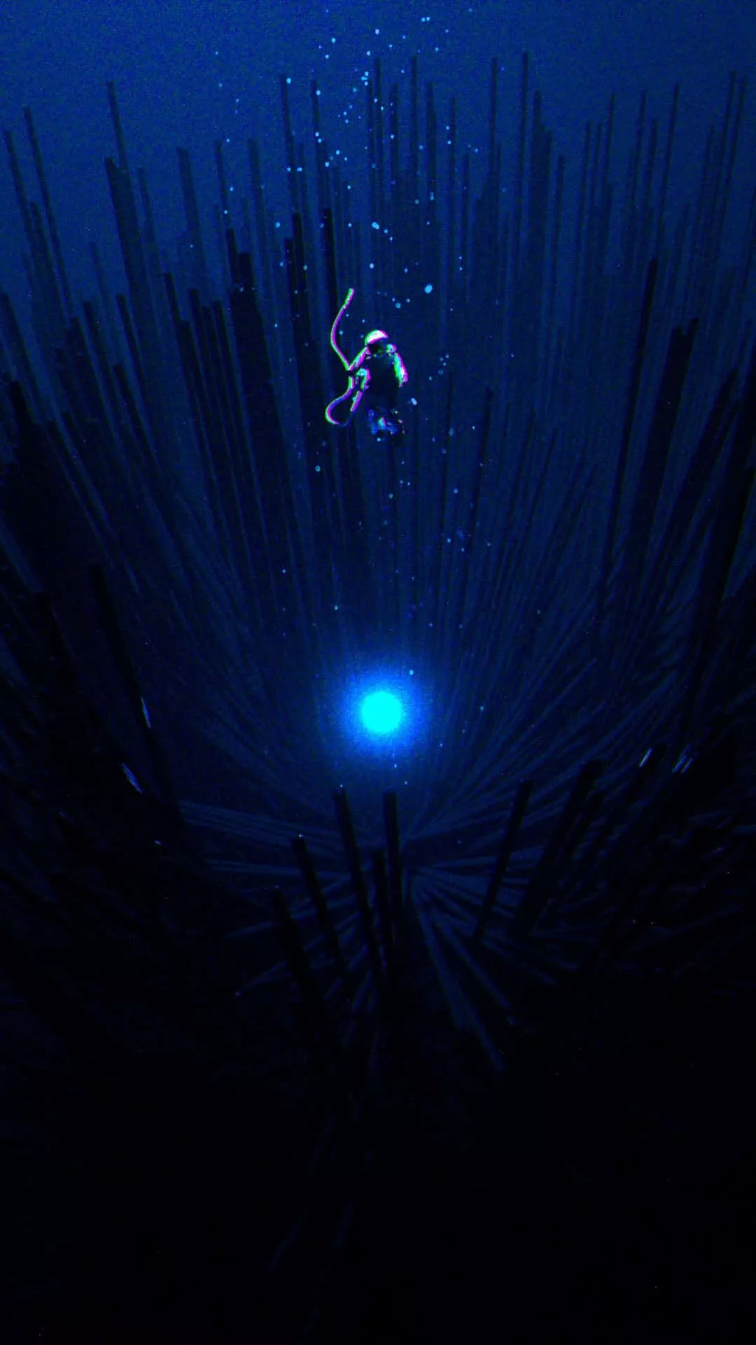 Download Glowing Blue Orb Underwater