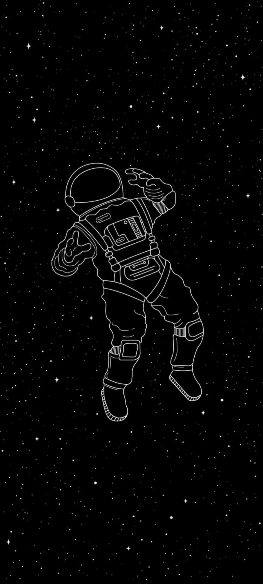 Wallpaper Astronaut, Amoled, Black