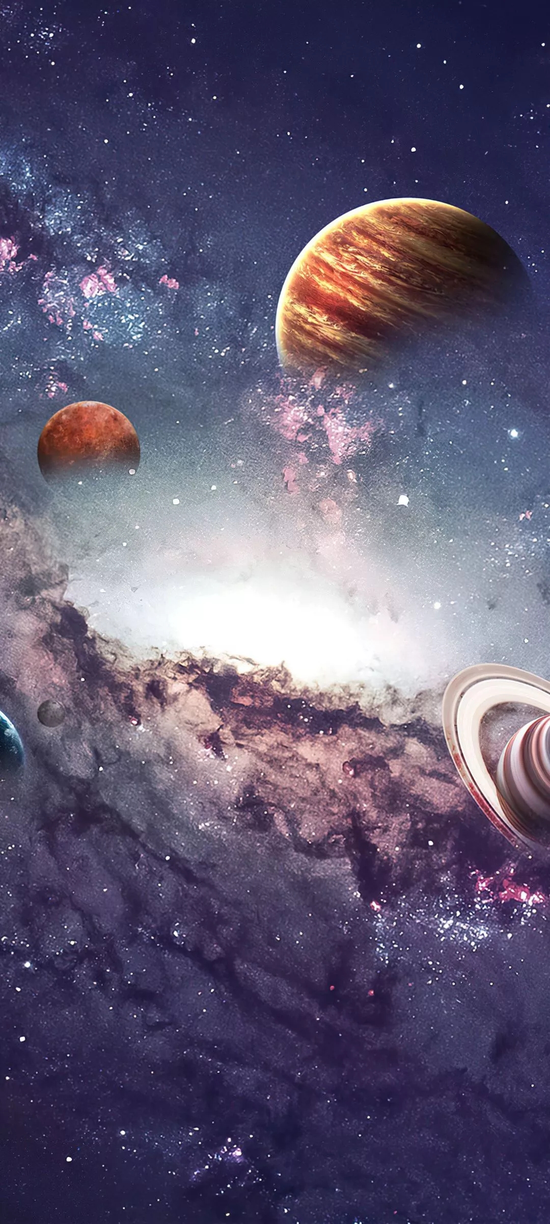 Solar system Planets Aesthetic 4K Wallpaper