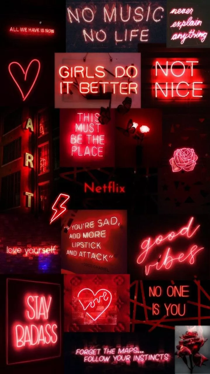 Neon Red Aesthetic Wallpaper