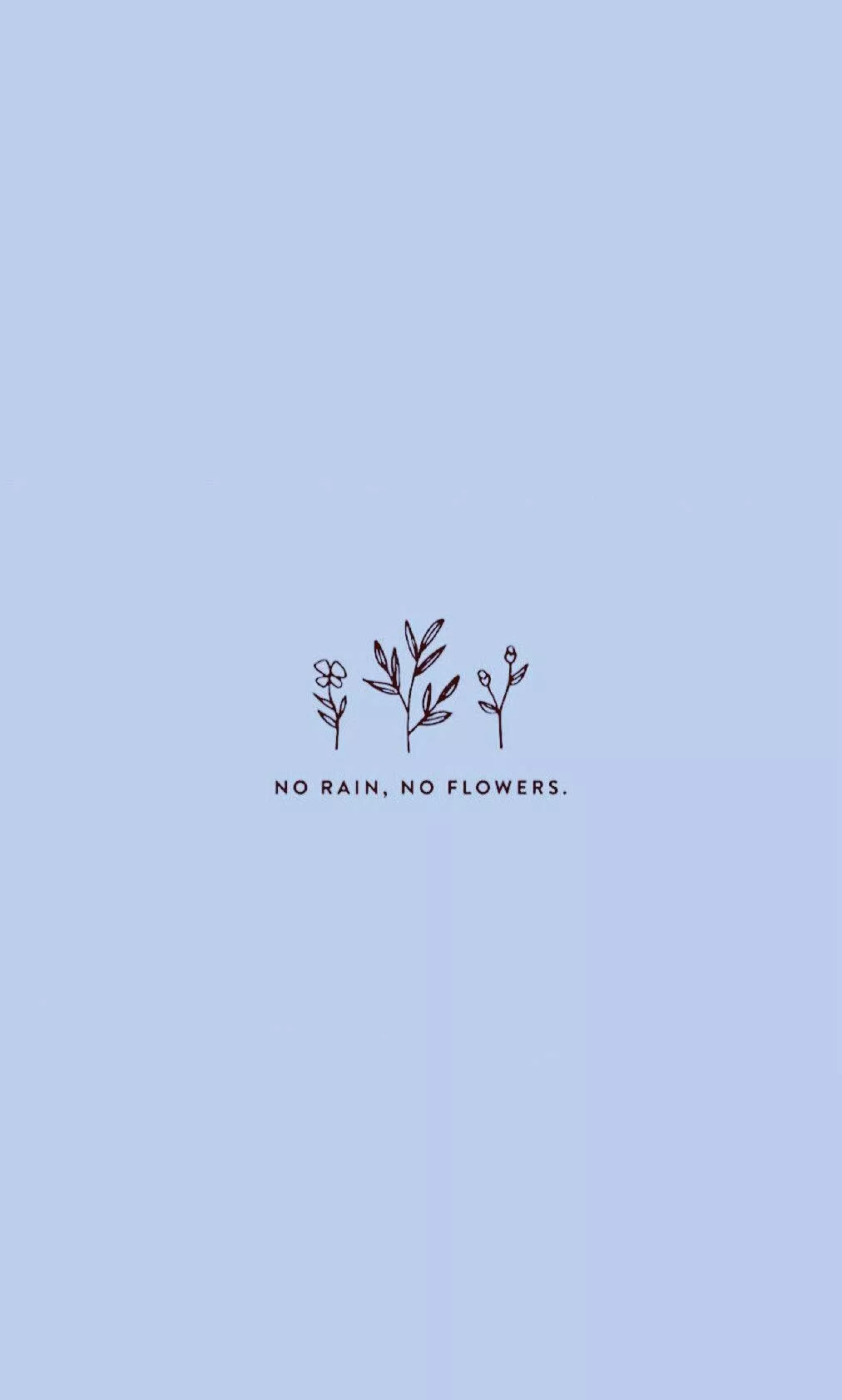 Floral Design On Blue Aesthetic Quote