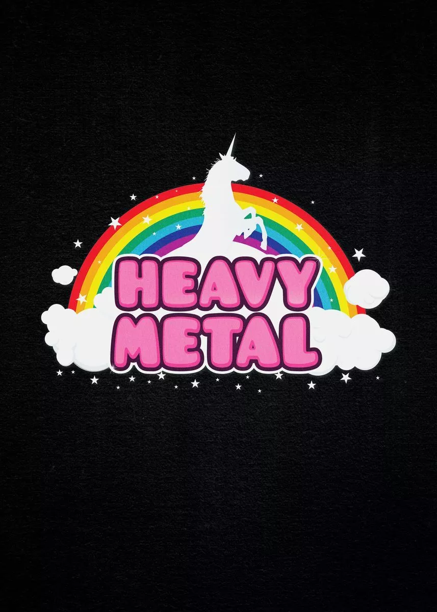 HEAVY METAL! Funny Unicorn / Rainbow