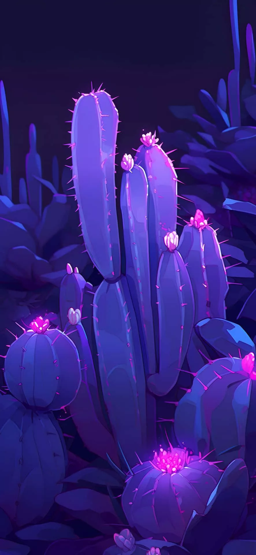 Download Magenta Cactus Glow Wallpaper
