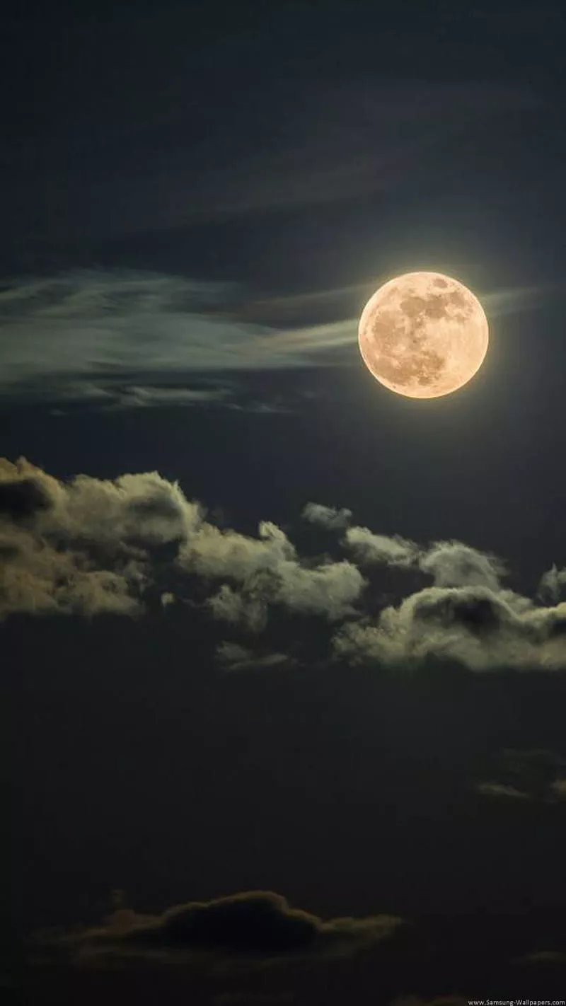 Moon, clouds, cool, night, purple