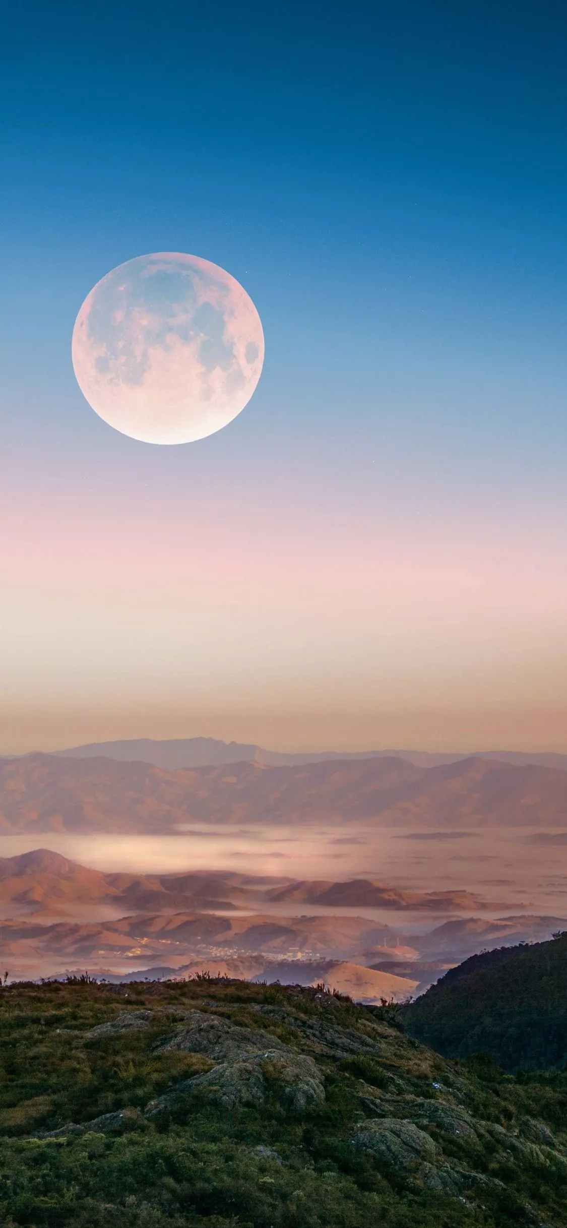 Full moon Wallpaper 4K, Hills, Itatiaia