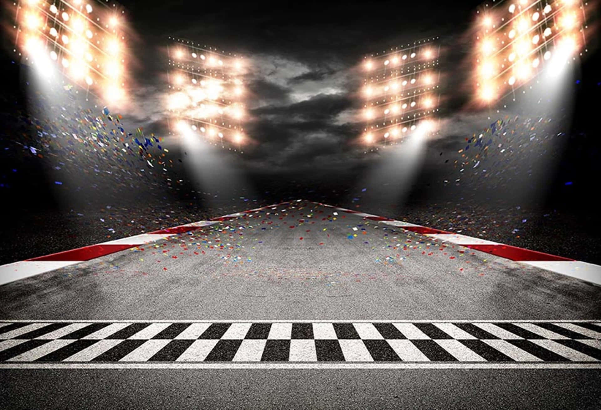 Download A Race Track With Lights And A