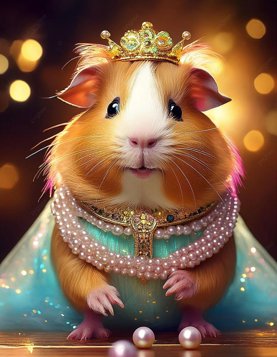 Guinea Pig Wearing Crown Background