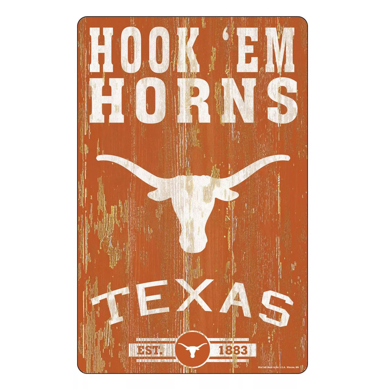 Texas Longhorns Slogan Wood Sign