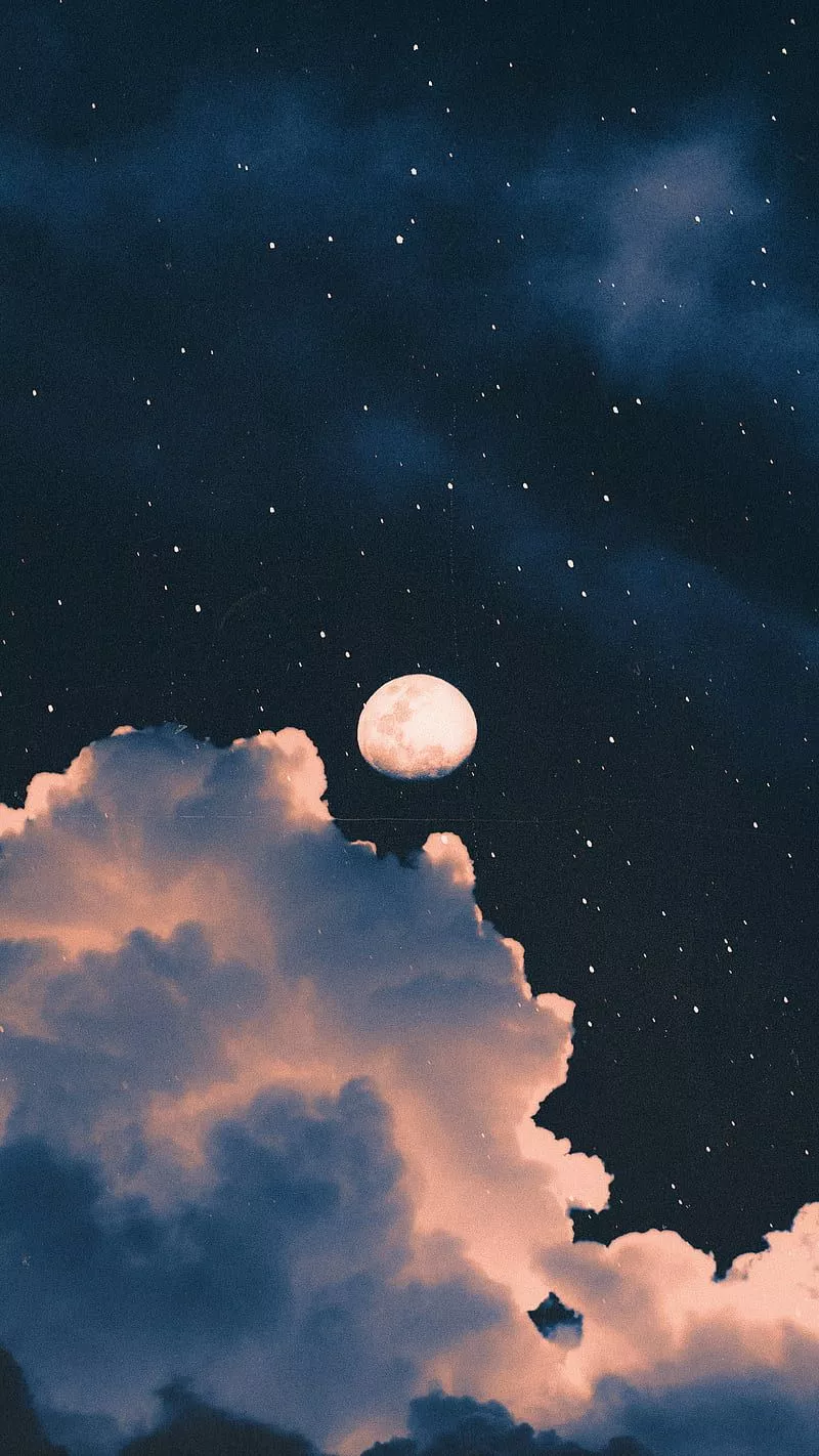 HD cloudy night space wallpaper