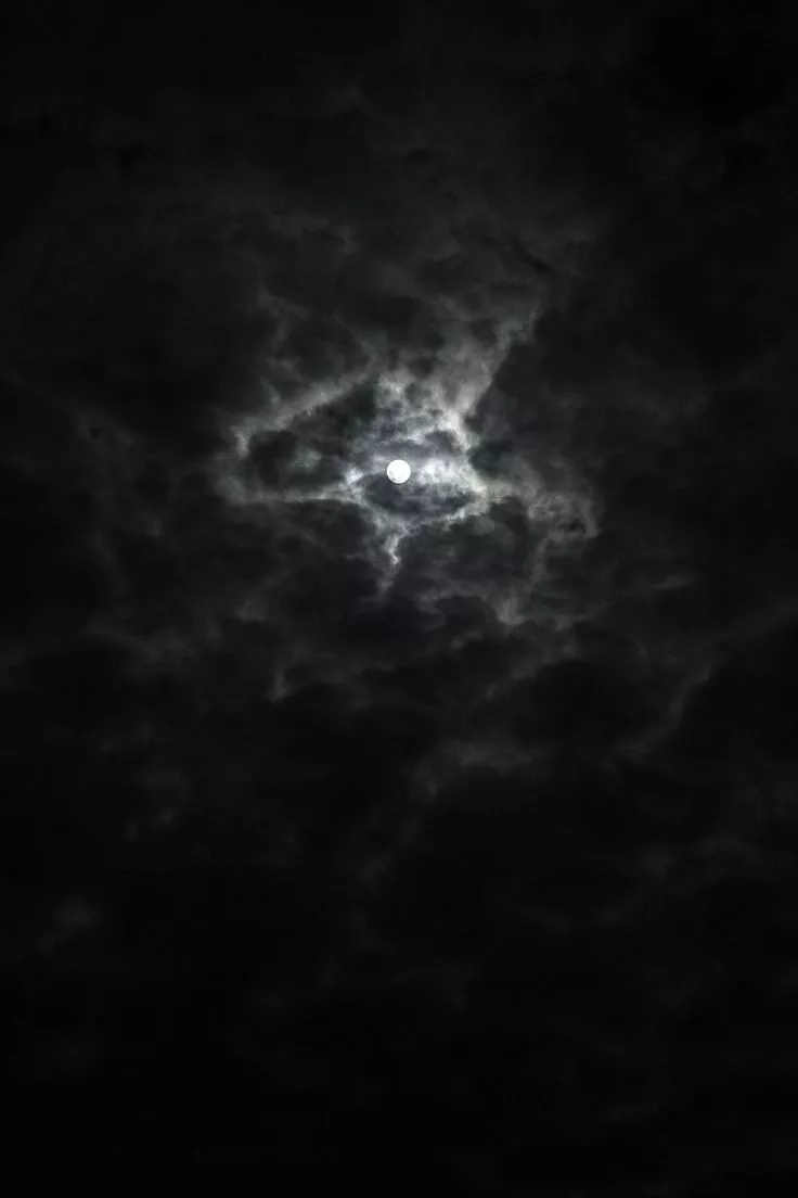 full, moon, cloudy, night, sky, cloud