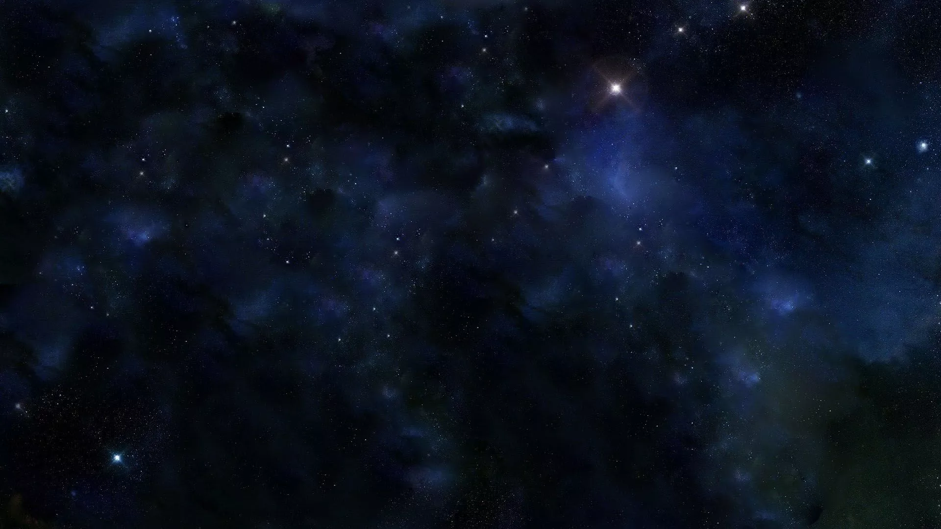 Blue Black Cloudy Starry Sky HD Dark