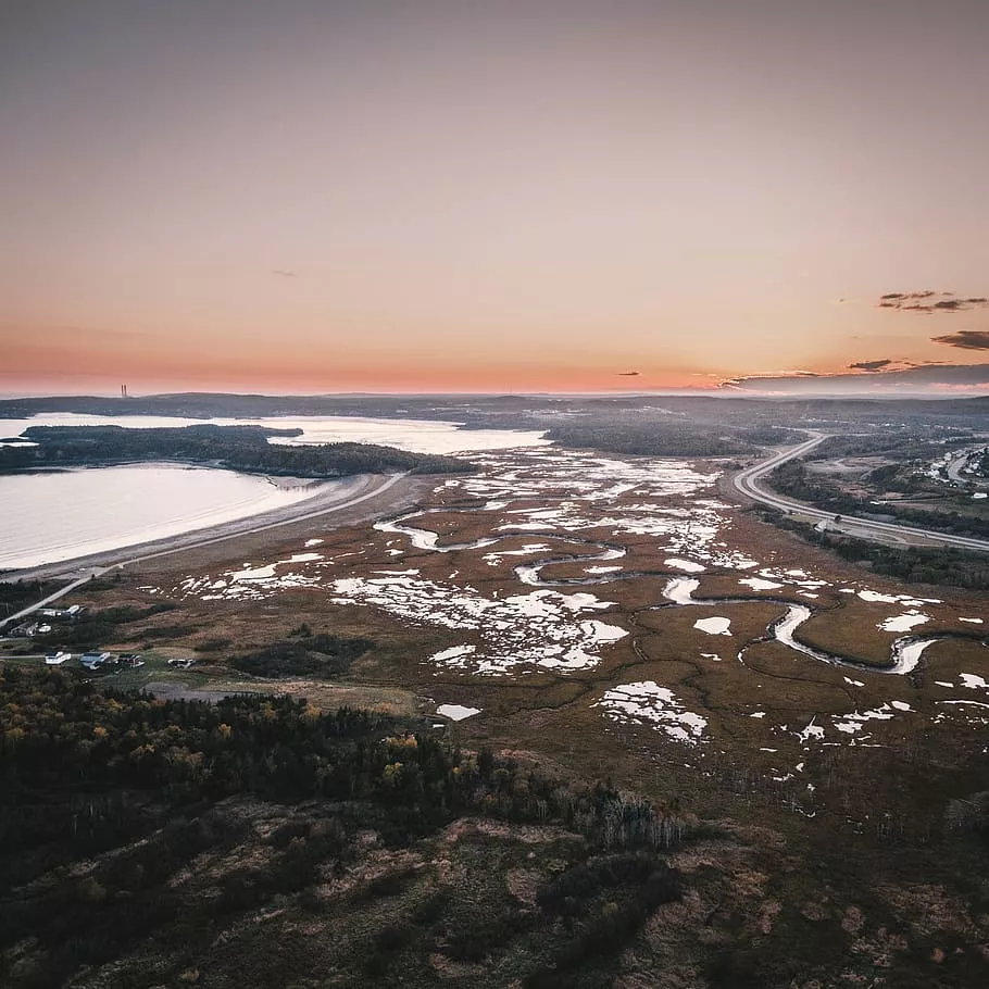 new brunswick, river, arieal, drone