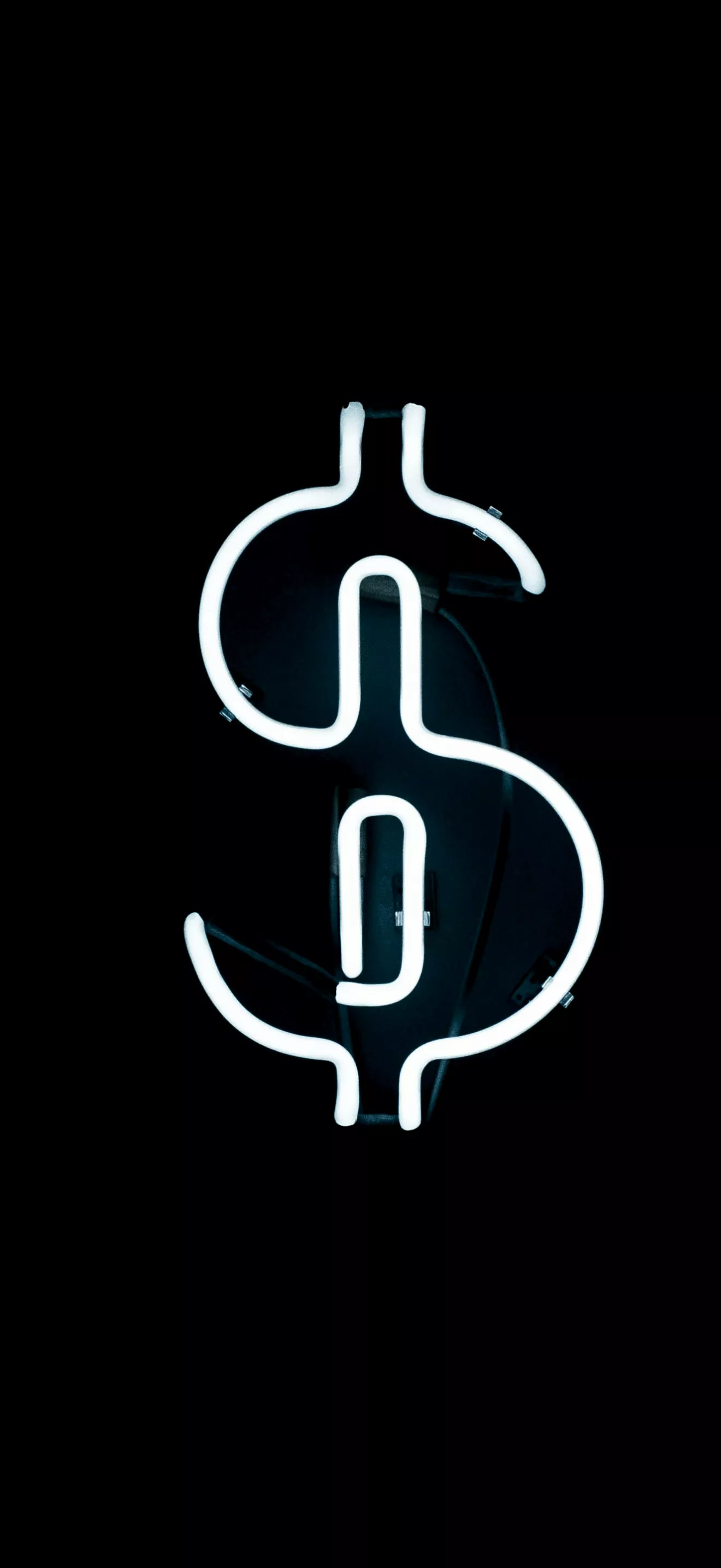 Dollar Wallpaper 4K, Neon sign, Black