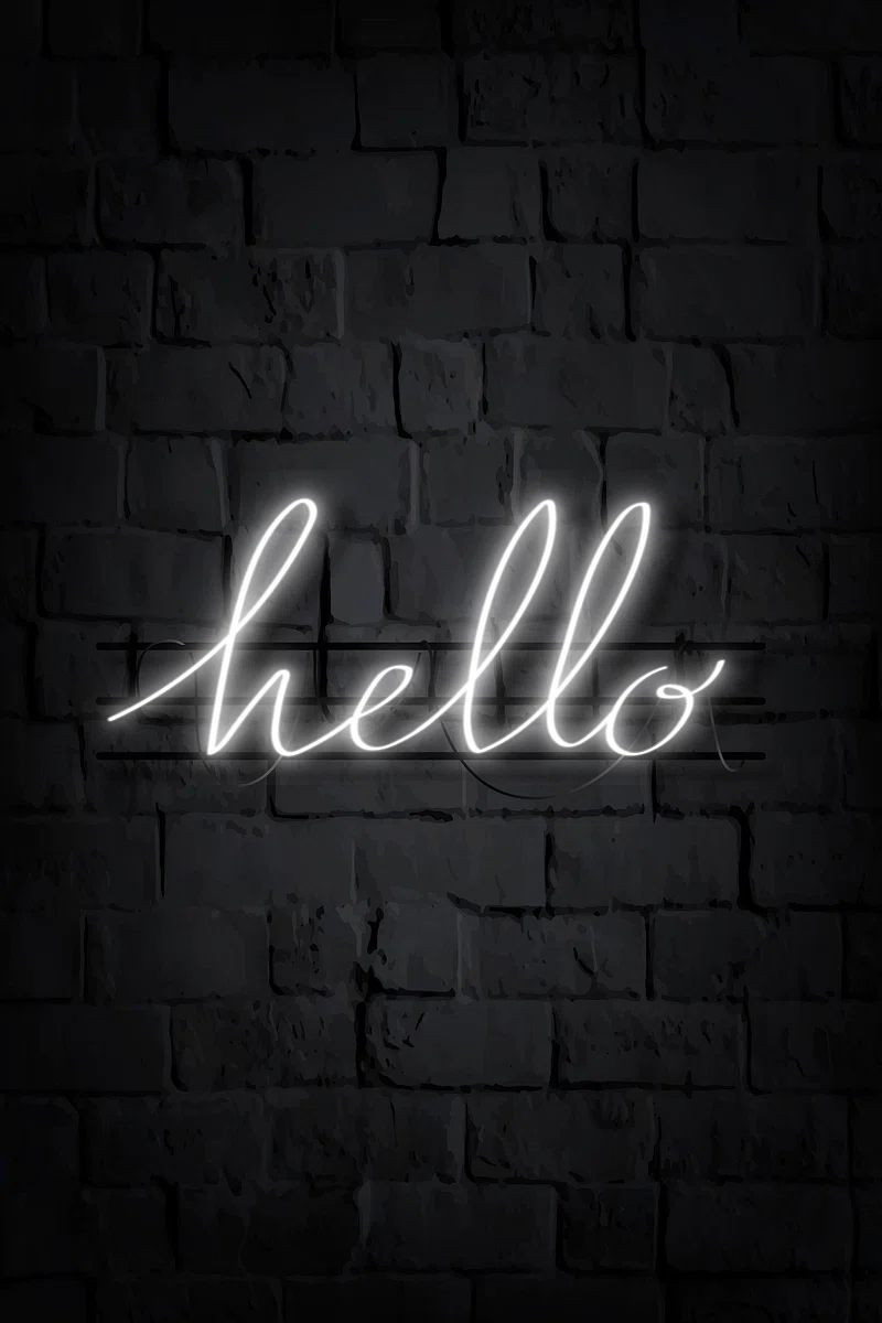 Hello Neon Lights Image. Free Photo