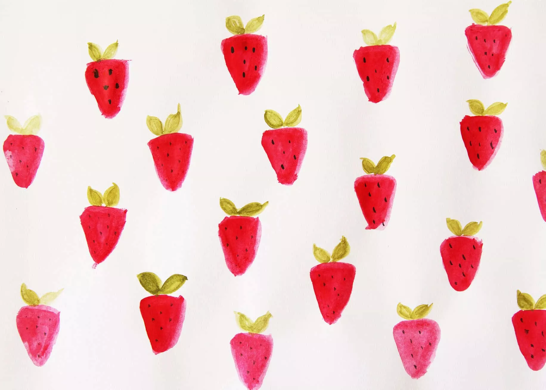 Watercolor Strawberry Pattern Art